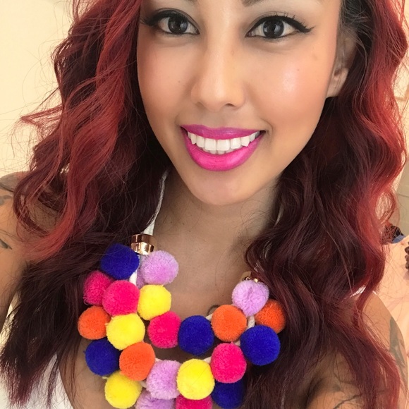 NEW Multicolor Pom Pom Necklace